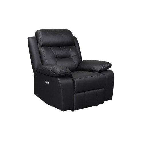 Luxe Leather Reclining Power Chair Black Luxe Leather Reclining Power Chair Black